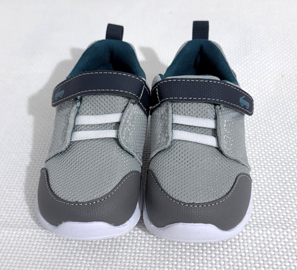 See Kai Run Basics Boys Sneakers US 9 Gray Teal Breathable Lungs Washable Logo